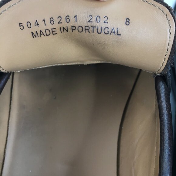 Boss Hugo Boss Portland Brown Pebbled Leather Bit Loafer Size 8 - Picture 9 of 13